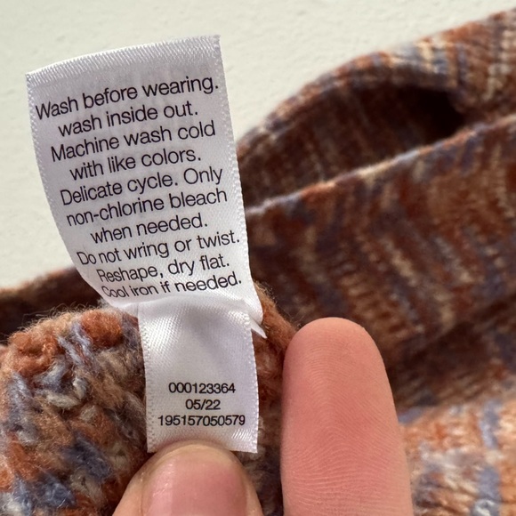 NINE WEST Oversized Wrap Sweater Small Belted Knit Coastal Boho Chic Eclectic - Picture 13 of 16